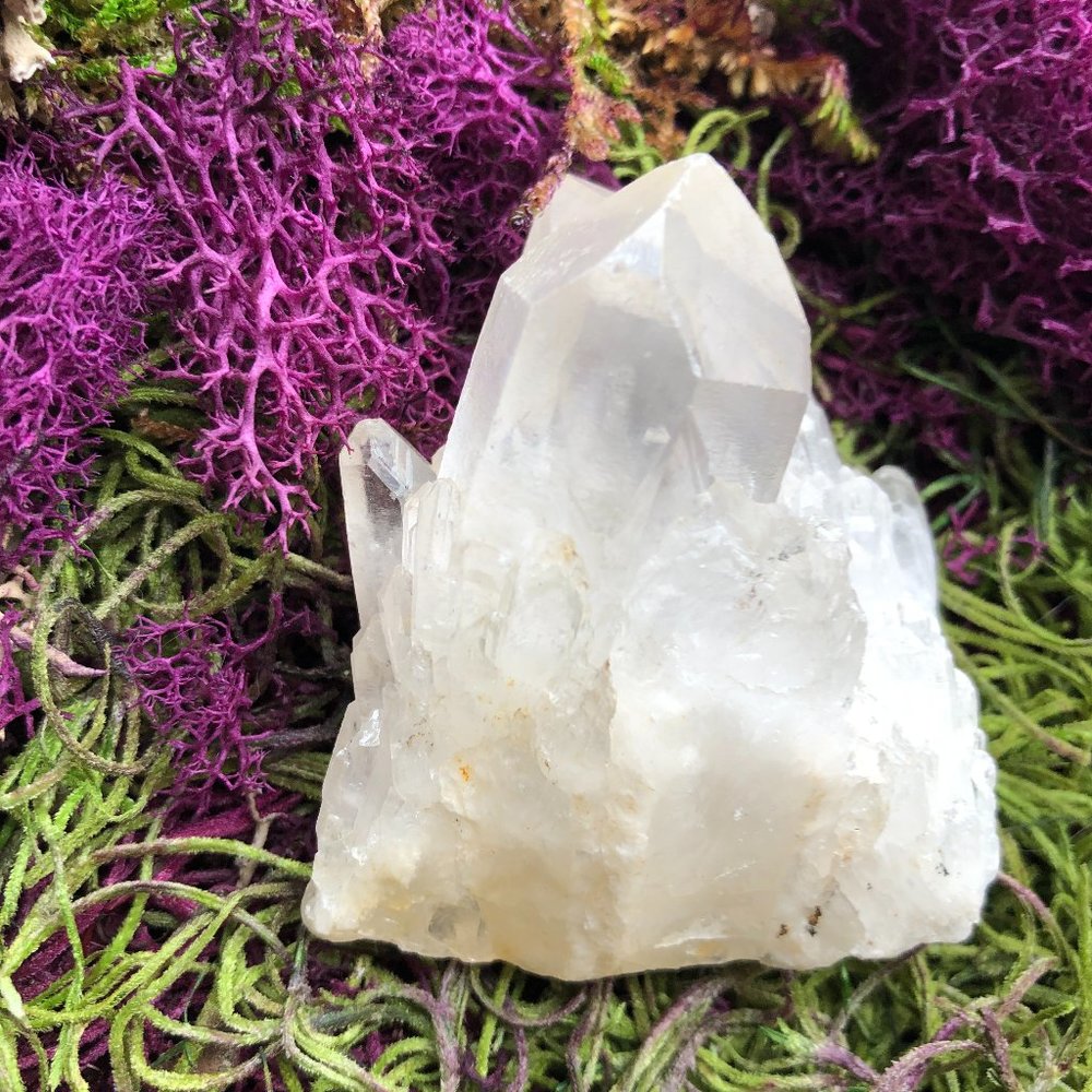 Natural Twin Tower Quartz Cluster Cathedral Candle Elestial Crystal altar decor